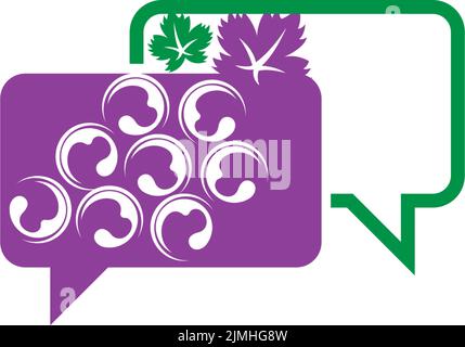 A vector flat design of Chatting icon in purple and green colors isolated on white background Stock Vector