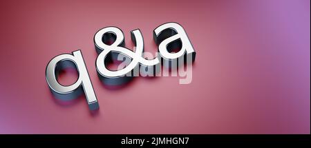 Symbol of Q&A as text as banner - 3D Illustration Stock Photo - Alamy