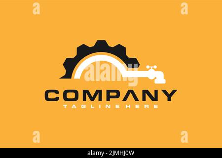 water faucet gear logo template desi Stock Vector