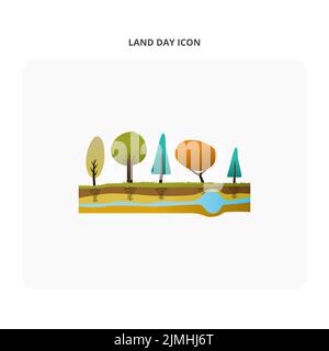 An illustration of the layers of land with a white background Stock Vector