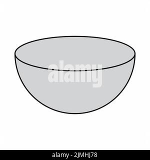 Hemisphere, geometric shape isolated on white background. Stock Vector