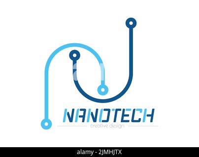 Nanotechnology. A template for a conceptual abstract logo or logo for a business company or an icon for websites and applications. Simple style. Stock Vector
