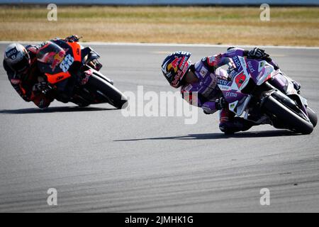 Silverstone, UK. 06th Aug, 2022. Qualifying for MotoGP Monster Energy British Grand Prix at Silverstone Circuit. August 06, 2022 In picture: France Johann Zarco Clasificacion del Gran Premio Monster Energy de MotoGP de Gran Bretaña en el Circuito de Silverstone, 06 de Agosto de 2022 POOL/ MotoGP.com/Cordon Press Images will be for editorial use only. Mandatory credit: © MotoGP.com Credit: CORDON PRESS/Alamy Live News Stock Photo