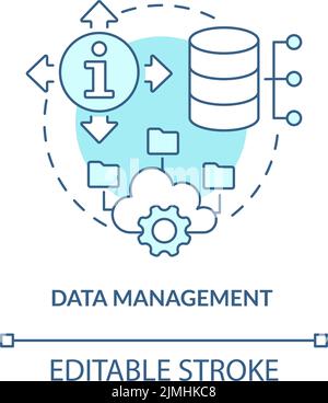 Data management turquoise concept icon Stock Vector
