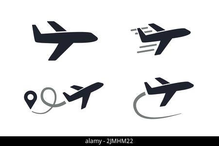 Airplane or plane flight vector icon Stock Vector