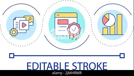 Website traffic quality loop concept icon Stock Vector