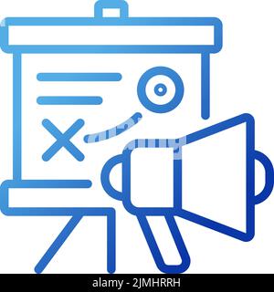Marketing strategy pixel perfect gradient linear vector icon Stock Vector