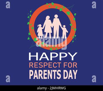 On august 1 respect for parents day recognizes the leadership roles parents play Stock Vector
