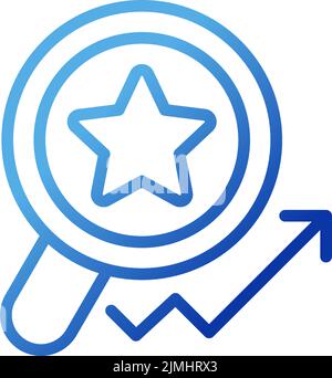 Searching for trends pixel perfect gradient linear vector icon Stock Vector