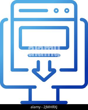 Landing page pixel perfect gradient linear vector icon Stock Vector