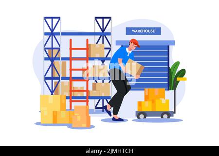 Employees working in the warehouse Stock Vector