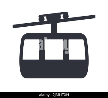 Cable car mountain lift gondola sign vector illustration icon Stock Vector