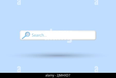 Web search bar isolated on blue background. Navigation bar for ui design. Search blank browser templates. Vector illustration Stock Vector