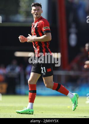 Bournemouth, England, 6th August 2022. Kieffer Moore of Bournemouth during the Premier League match at the Vitality Stadium, Bournemouth. Picture credit should read: Paul Terry / Sportimage