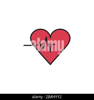 Heart beat line icon vector illustration Stock Vector
