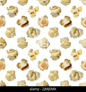 seamless pattern - popcorn. popcorn on a white background, pattern Stock Photo