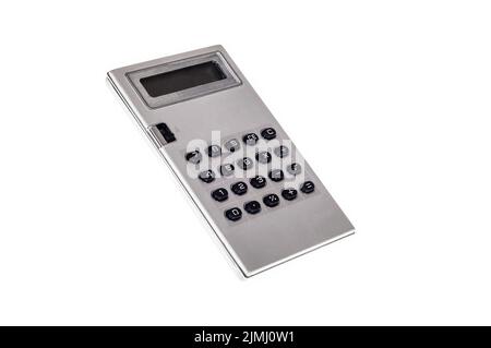 Vintage - Retro - Old calculator on white background Stock Photo