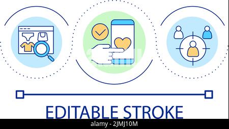 Customer-centric mobile app loop concept icon Stock Vector