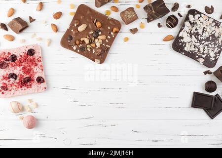 Top view chocolate bars Stock Photo