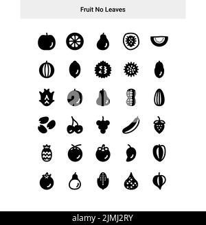 A set of black outline icons of fruits with a white background Stock Vector