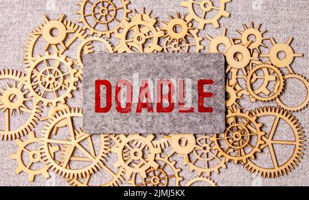 doable colorful word on the wooden background Stock Photo