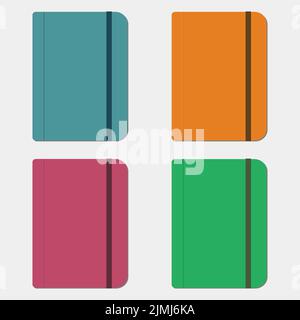 Notebook with elastic band. Vector illustration Stock Vector