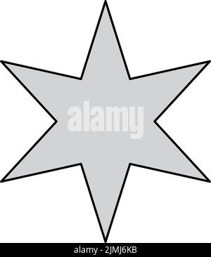 Six pointed star, geometric shape isolated on white background Stock Vector
