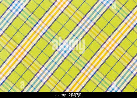 Green gingham textile texture background Stock Photo