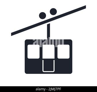 Cable car mountain lift gondola symbol vector illustration icon Stock Vector