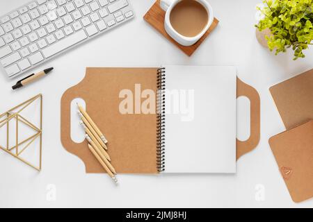 Assortment natural material stationery Stock Photo