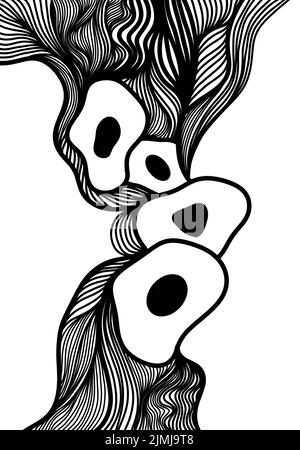 Abstract black and white line arts for logo, background or any other application Stock Vector