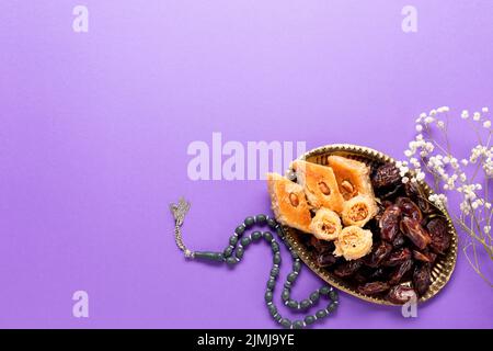 Flat lay new year islamic arrangement Stock Photo