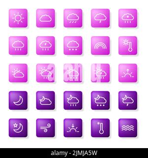 Phenomena weather. Trendy icons for UI and app. Stock Vector