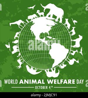 World Animal Welfare Day Concept Vector illustration Stock Vector