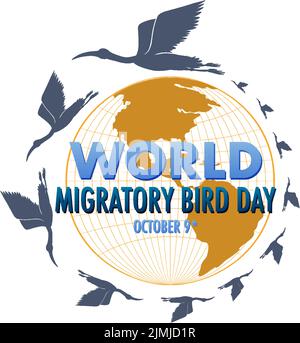World Migratory Bird Day Banner Template illustration Stock Vector