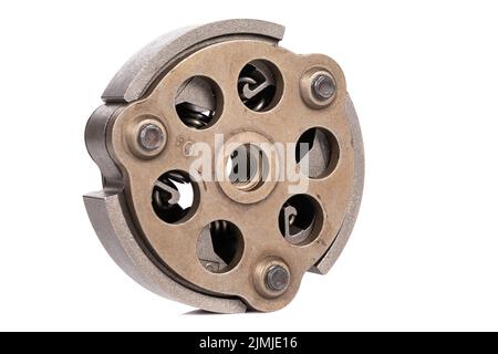 Chainsaw clutch on white background Stock Photo
