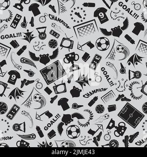 Soccer icons seamless pattern Stock Vector
