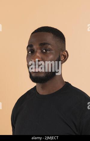 Portrait upset american black person Stock Photo