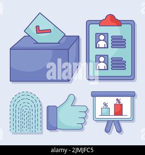 colored elections icons Stock Vector