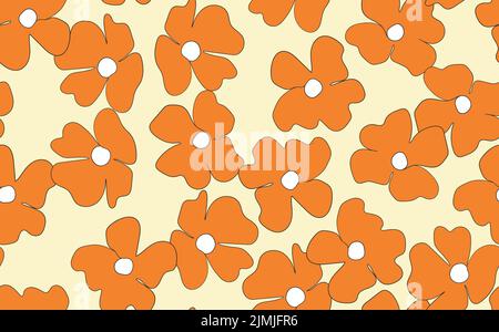 Floral seamless with hand drawn color flowers. Cute summer background. Modern floral compositions. Fashion vector stock illustration for wallpaper Stock Vector