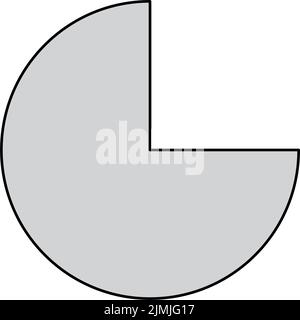 Pie, geometric shape isolated on white background Stock Vector