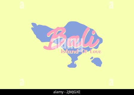 Bali island illustration for poster design or banner design template Stock Vector