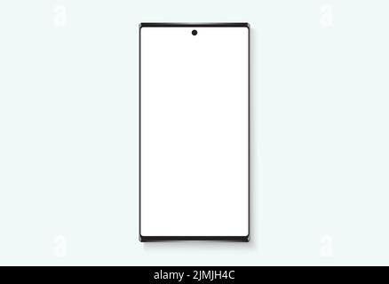 Slim Bezel Modern Smartphone Device White Blank Display Mockup Illustration Technology Icon Stock Vector