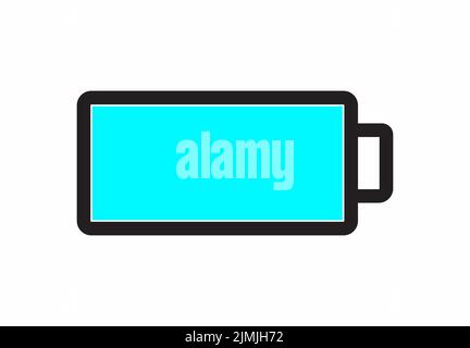 Flat Battery Bar Icon Illustration Minimal Technology Symbol Stock Vector