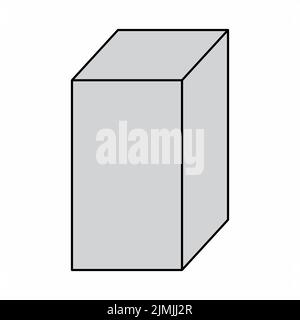 Rectangular prism, geometric shape isolated on white background Stock Vector