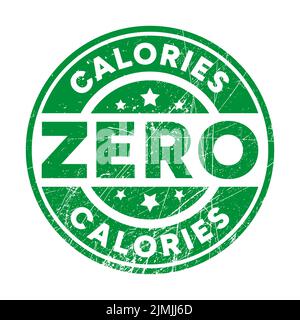 Zero calories rubber stamp isolated on white background Stock Vector