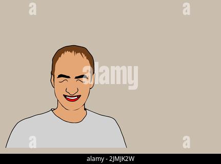 Happy man shows gesture cool. Vector illustration in cartoon style Stock Vector