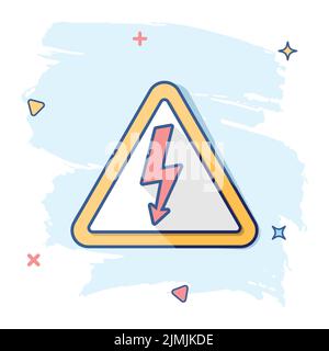 Vector cartoon electric plug sign icon in comic style. Power plug sign illustration pictogram. Electric cable business splash effect concept. Stock Vector