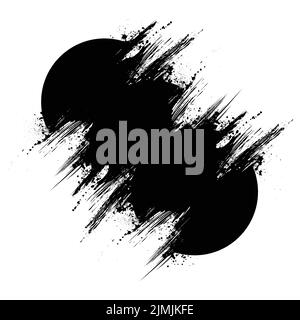 Grunge black scratched circles Stock Vector