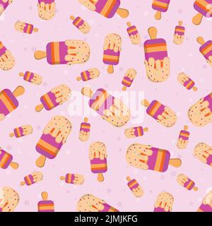 Sweet ice cream with candies wallpaper Stock Vector